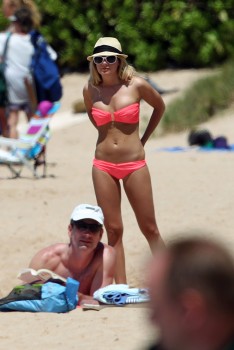 Ashley Tisdale & Samantha Droke - wearing bikinis on a beach